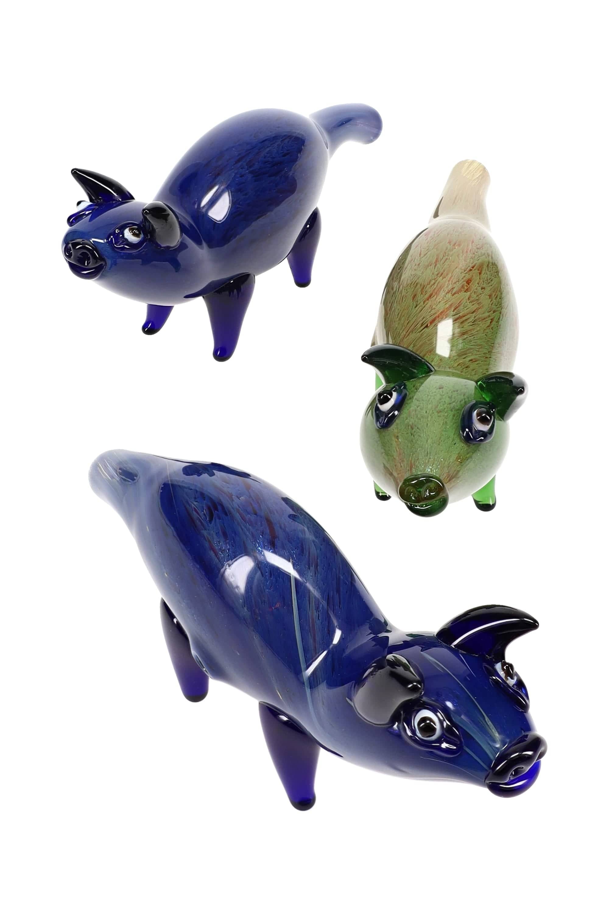 Primate Glass Silver Fumed Glass Pig Hand Pipe “Barnyard Buddy” – Assorted Colors