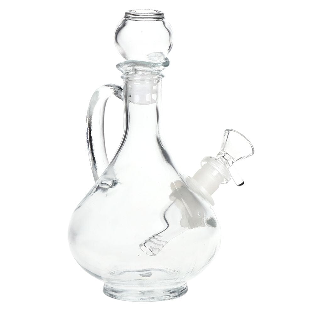SeshGear Rounded Vintage Glass Water Pipe - 7.75" / 14mm F / Clear