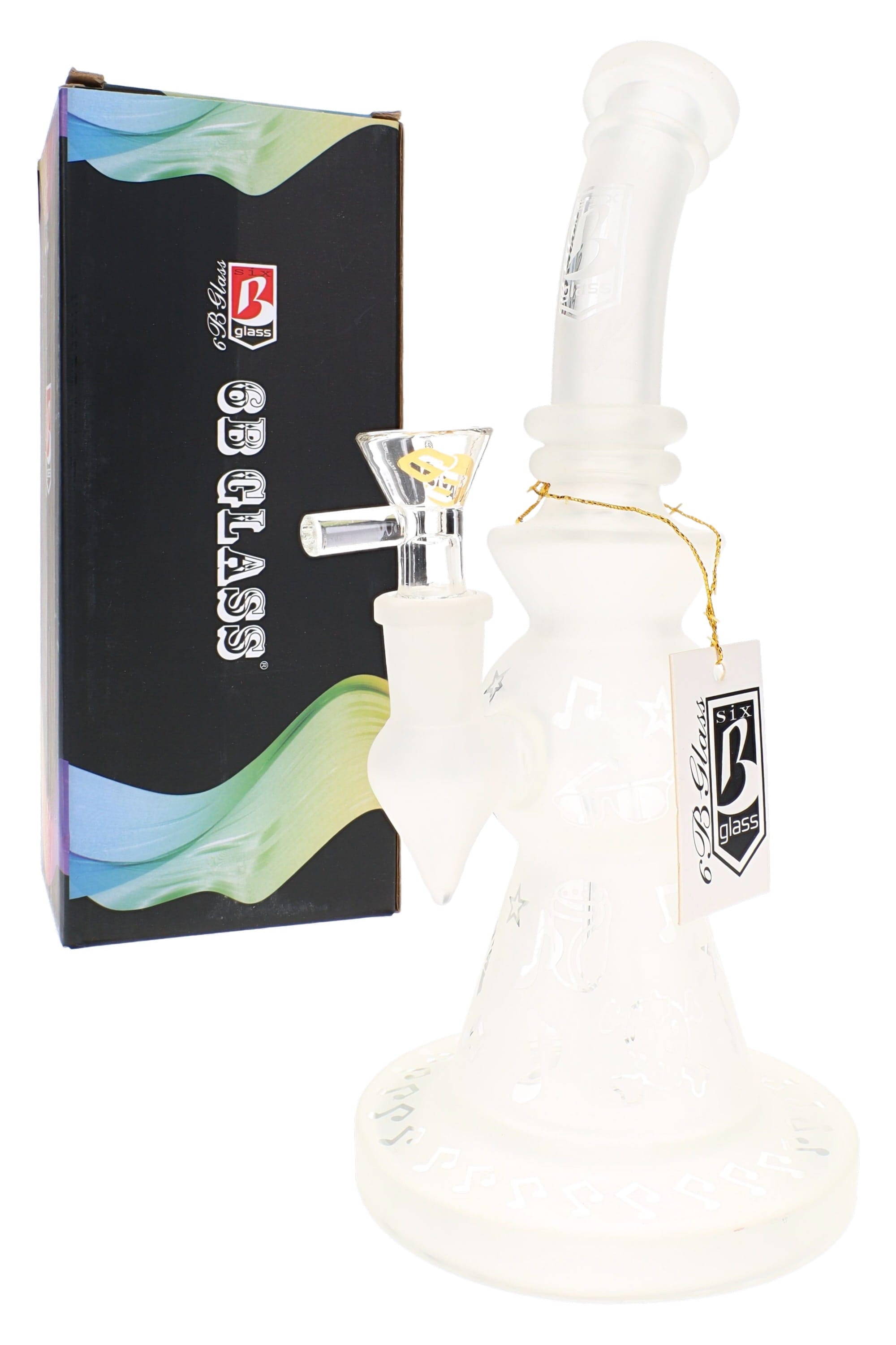 Frosted Stemless Water Pipe – 9½″ – Assorted Designs