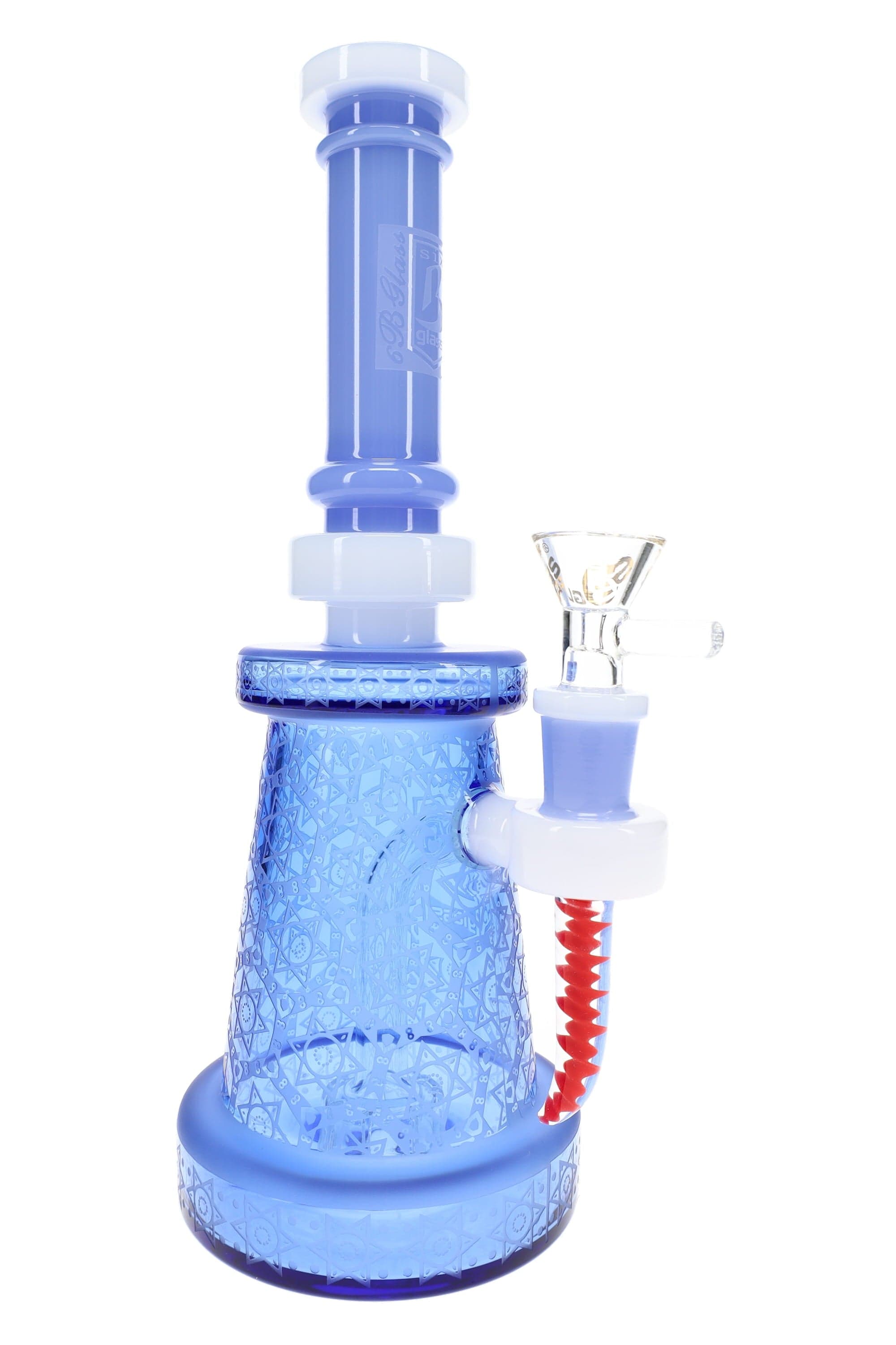 6B Glass Frosted Star Water Pipe – 9½″ – Assorted Colors