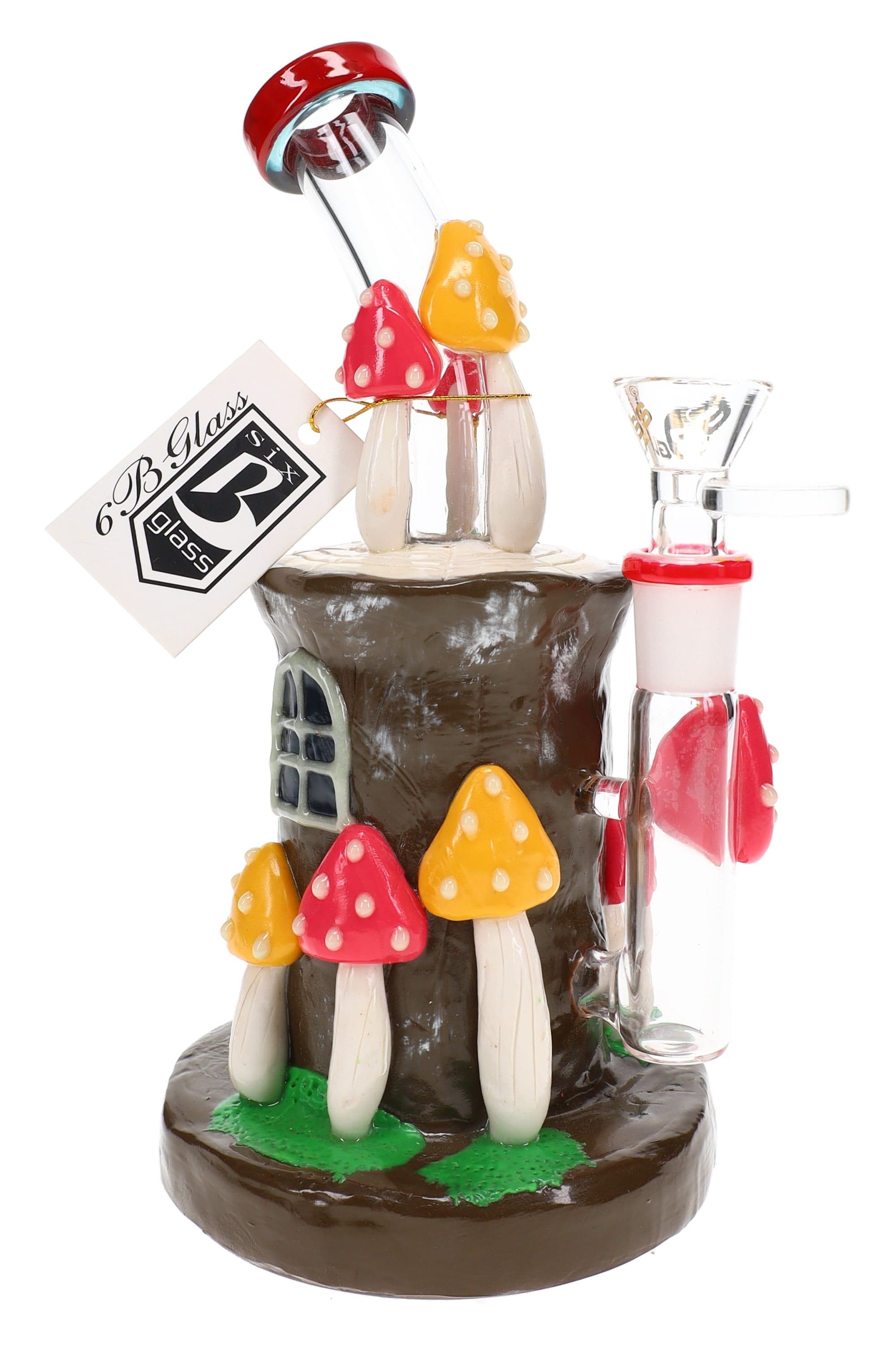 6B Glass Mushroom Water Pipe – 8″ – Assorted Colors
