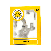 A close-up shot of the Orbit Mini Rig 4-Piece Kit, showcasing its compact size and clear glass construction.