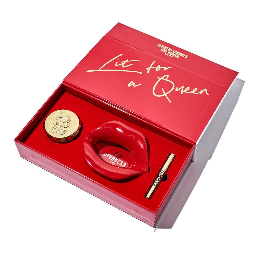 The Get Lit Kit presented in a sleek, open box with a black interior and red exterior.
