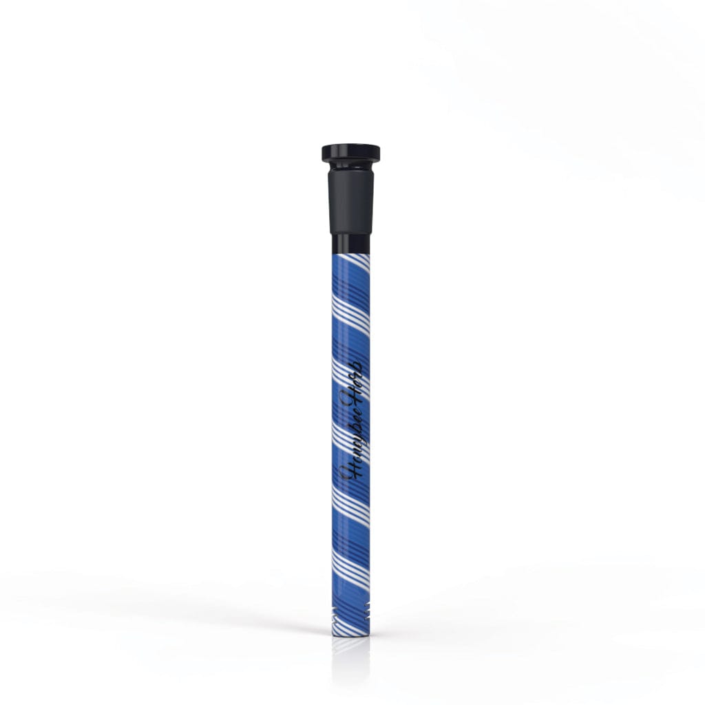 A studio shot of the CANDY POP DOWNSTEM, displaying its clear glass construction in a simple, upright arrangement.