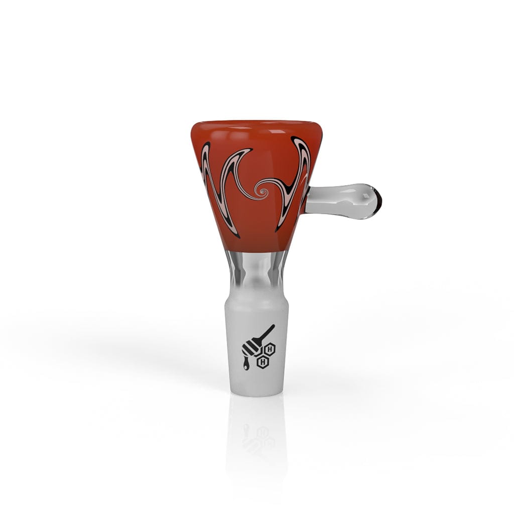 A three-quarter view of the MARTINI FLAME WIG WAG FLOWER BOWL, showcasing its colorful, floral-shaped glass design.