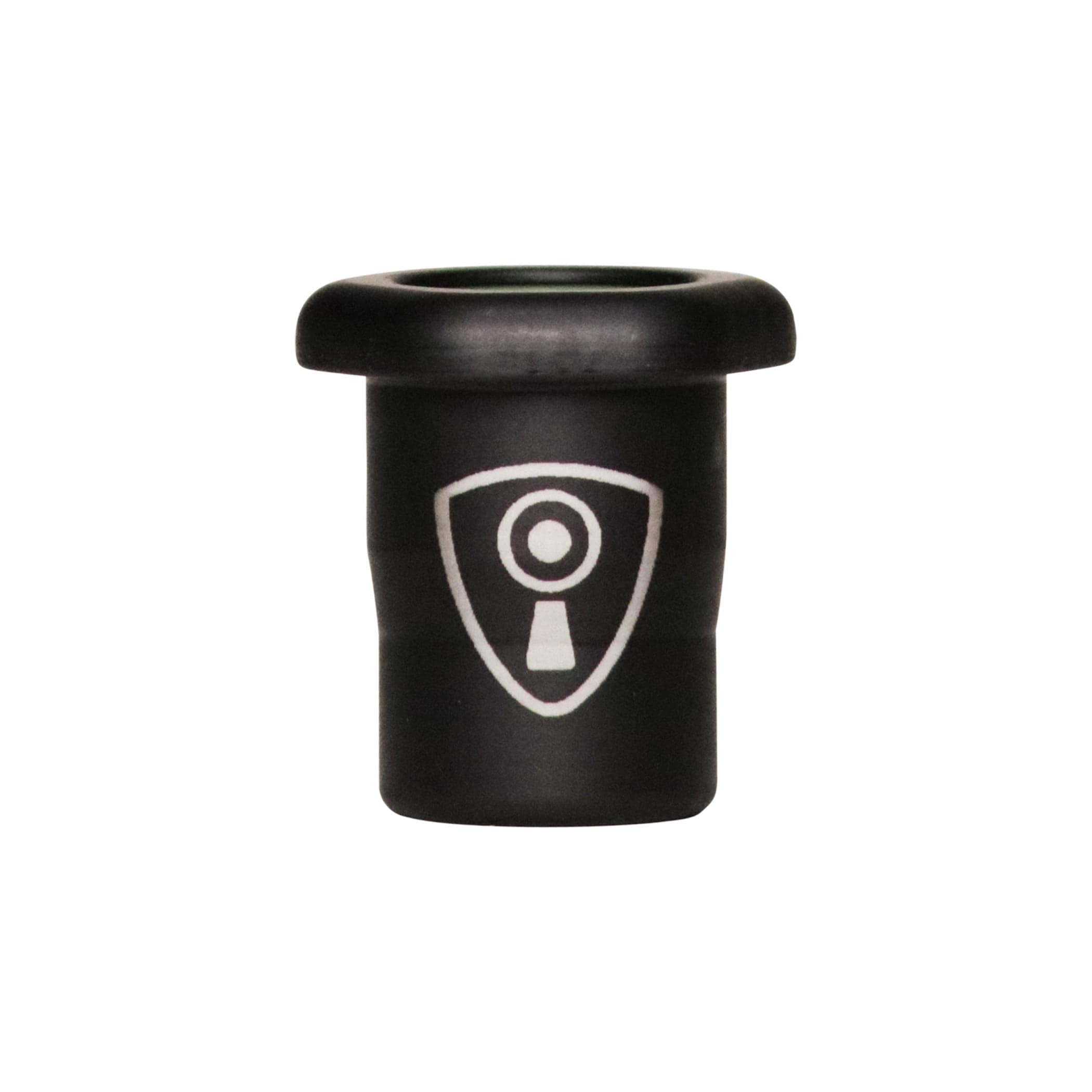 Close-up front view of the black Adaptabowl showing the rounded rim and partial logo against a white background.