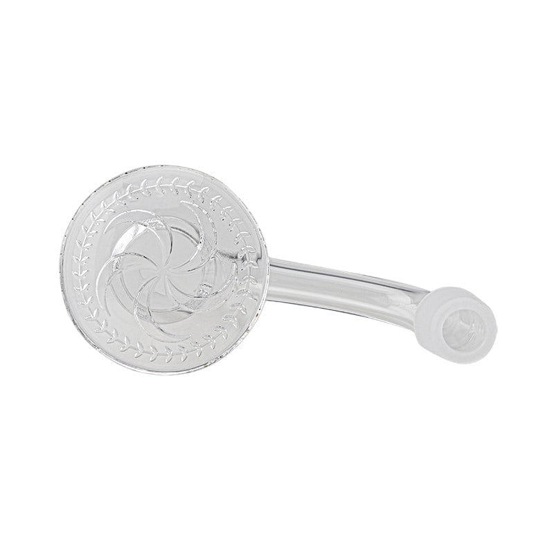 A top-down view of the XL Blender Full Weld Quartz Banger with a polished, circular quartz surface.