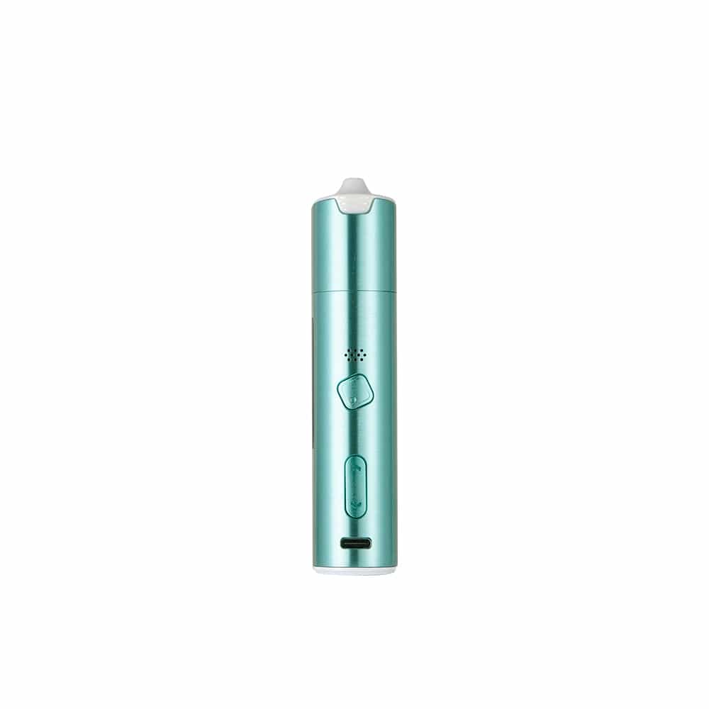 Front view of the XVAPE Roffu vaporizer, a sleek, black device with a minimalist design and subtle button details.