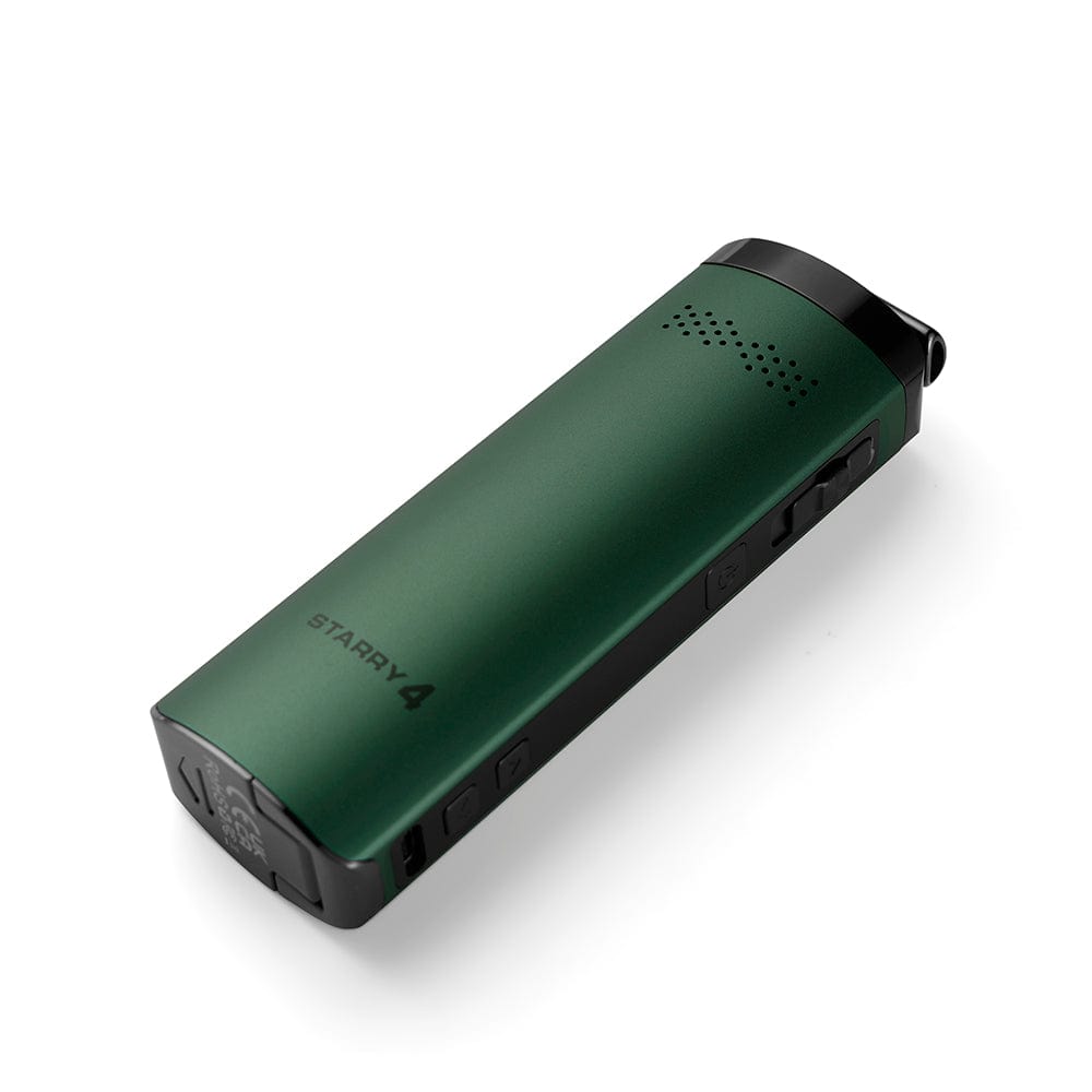 A slightly angled view of the XVAPE Starry 4| featuring a sleek, dark-colored design against a neutral background.
