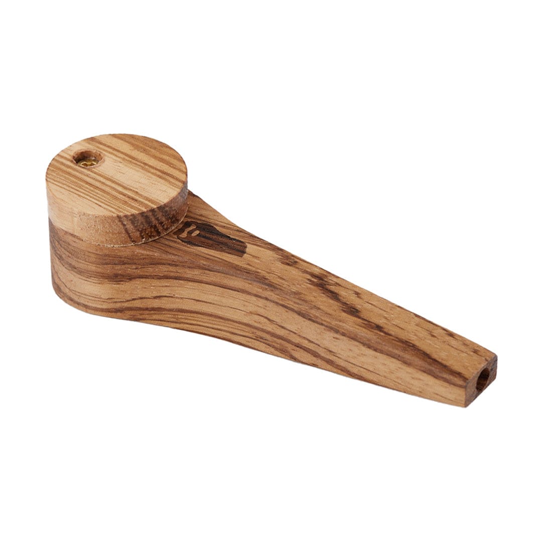 A side view of the Bearded Exotic Pipes with Lid, showcasing its smooth, wooden finish and simple, cylindrical shape.