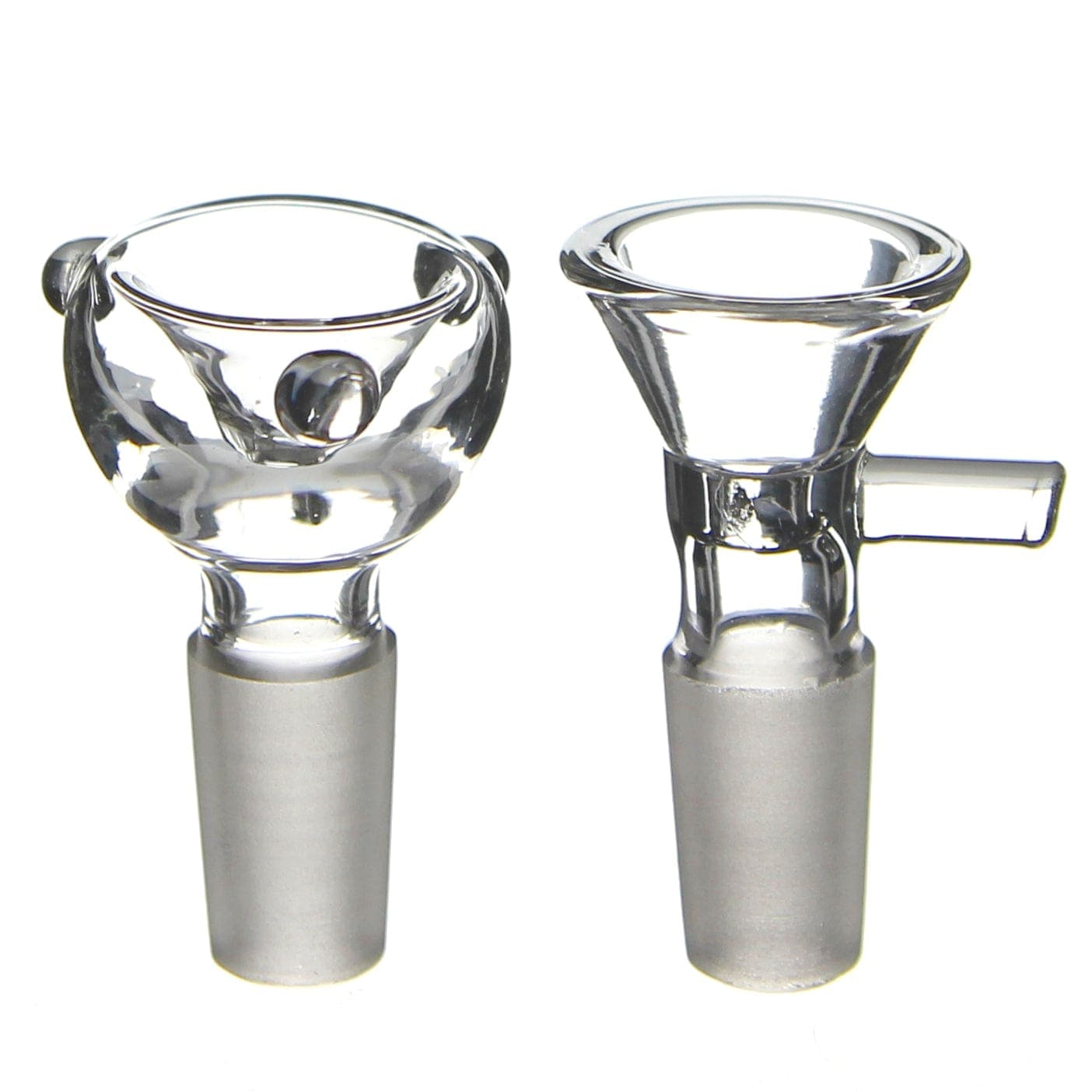 A close-up, angled view of the 14mm Bowl, showing the clear glass construction and rounded shape.