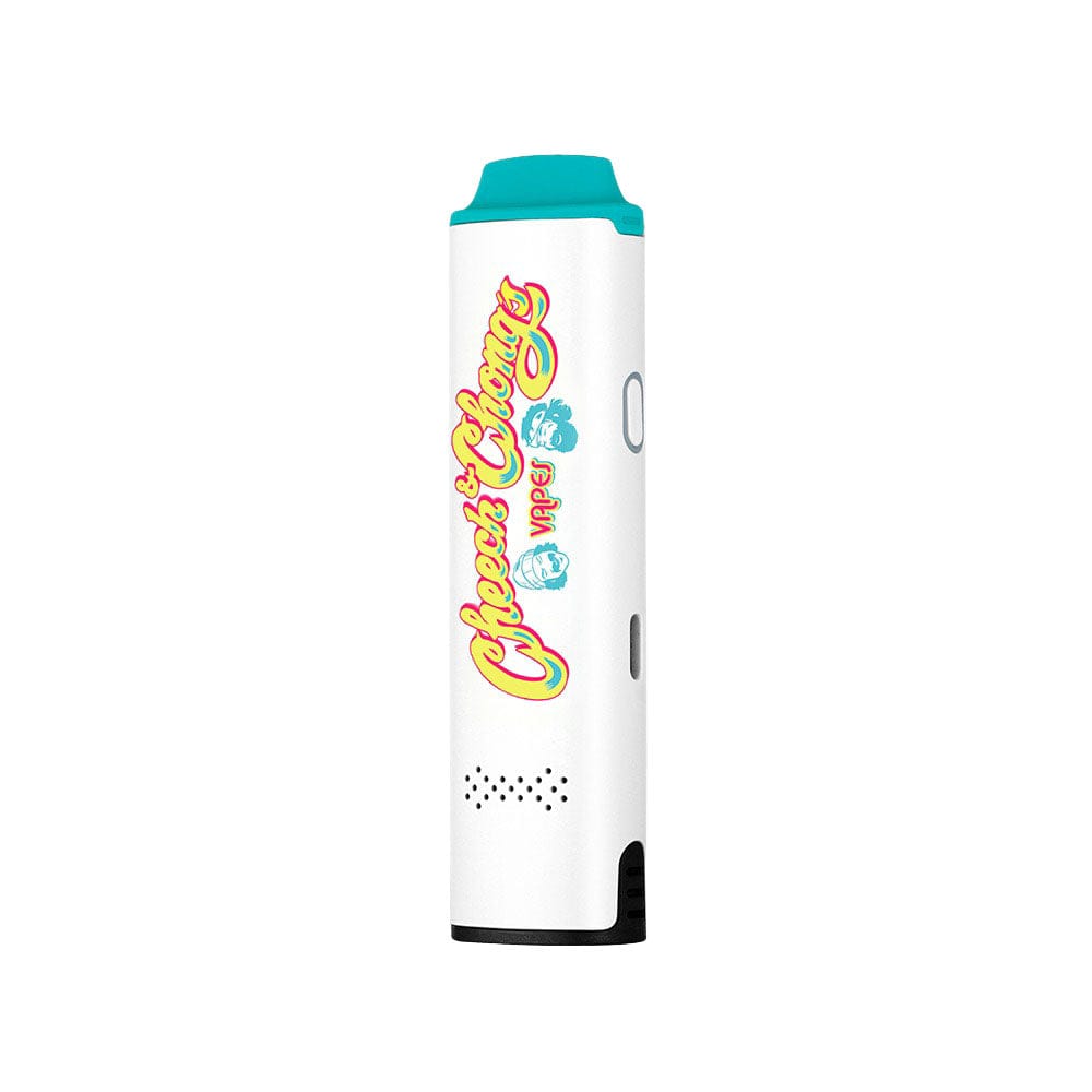 Front view of the XVAPE Mambo Cheech and Chong Dry Herb Vaporizer, a sleek, black device with a minimalist design.
