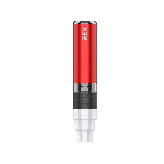 Front view of the Yocan Rex Portable Enail Vaporizer Kit, showing its silver and black metallic finish in a studio lighting setup.